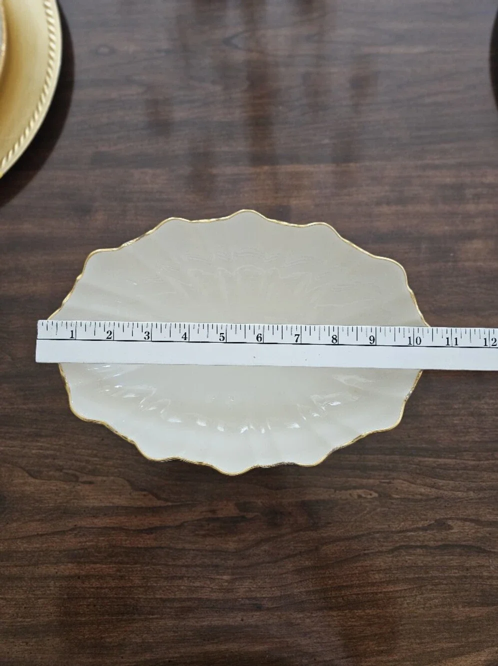Elegant Lenox Symphony Sculptured Centerpiece Bowl Cream with Gold Trim
